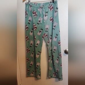 Cozy Snowman Pajama Bottoms - Light Green